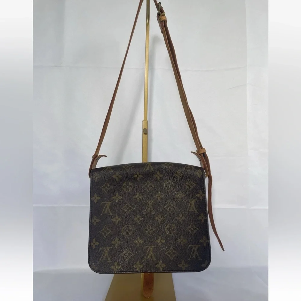 LOUIS VUITTON Cartouchiere GM VTG Monogram Crossbody Shoulder Bag Vintage - Picture 4 of 16